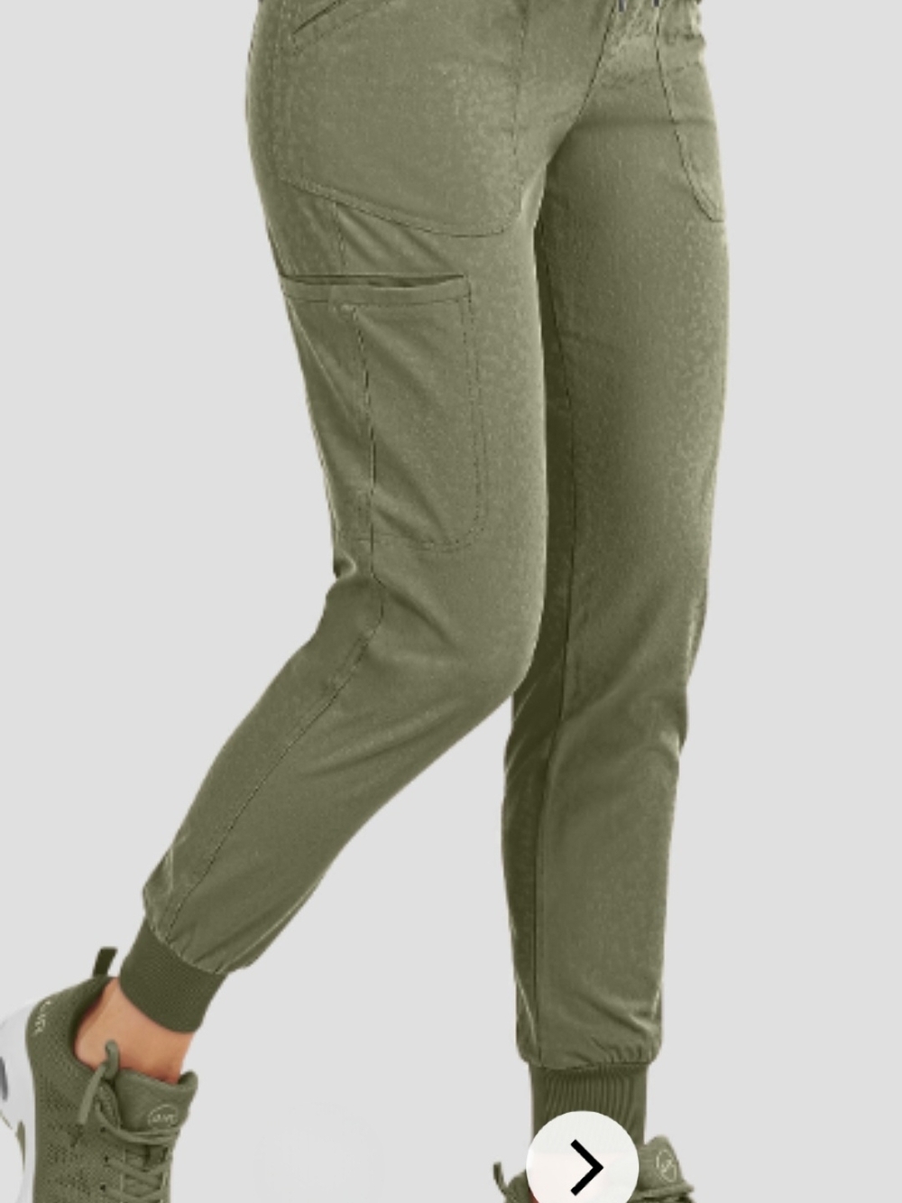 Ava Therese Olive Green Leopard Print Scrub Set With Joggers - Picture 4 of 5